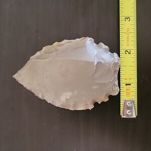 Massive Flint carved base tang knife Native American